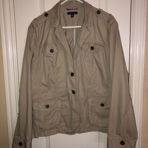 Lands’ End Khaki Jacket, Utility Jacket, 100% Cotton, good condition